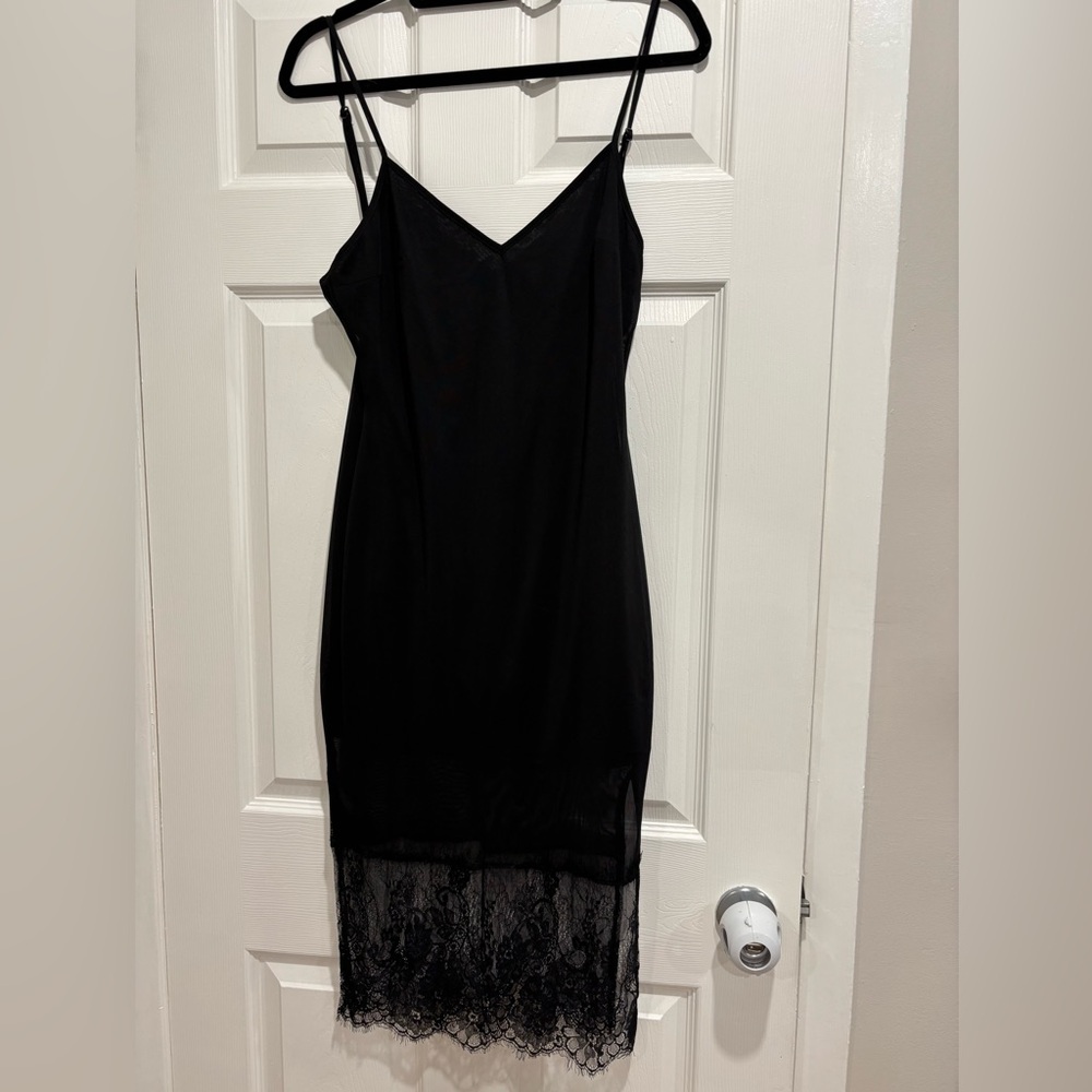 Vintage Missguided Black Lace Trim Dress
